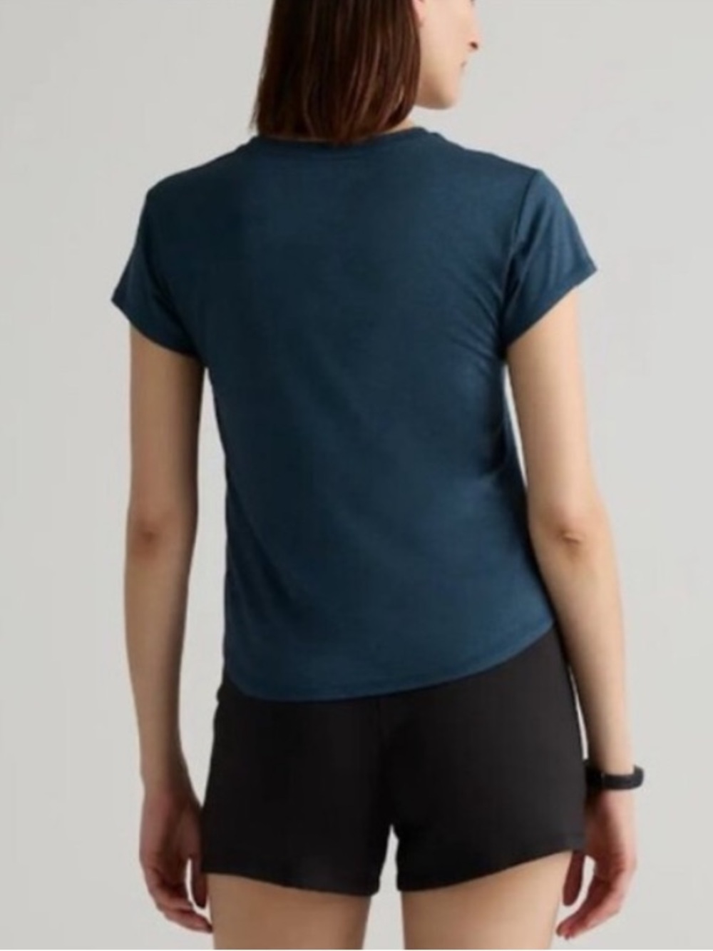 Quince Flowknit Breeze Navy Blue Short Sleeve Performance Tee Shirt - Picture 9 of 16